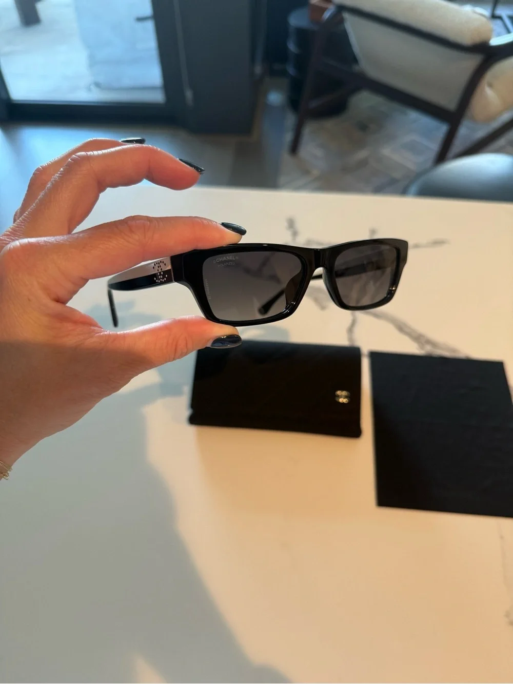 Spring Summer 2026 Rectangle Chanel Sunglasses